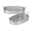 Top 10 ⌛ Zingz & Thingz Oblong Galvanized Metal Tray (Set of 2) 19x11.25x3", 17x10x3" 👏