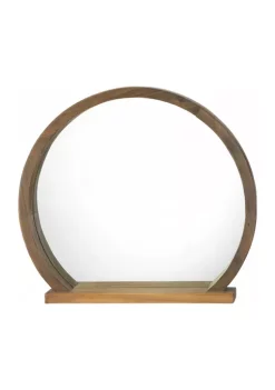 Brand new 🔥 Zingz & Thingz Round Wooden Mirror with Shelf 17.75x2.75x16" 🤩