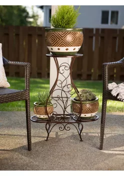 Hot Sale 😀 Zingz & Thingz Hourglass Triple Plant Stand 22.25x11.75x26.75" ✔️ -Cheap Joyland Shop Belk 1106