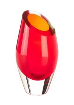 Promo 😍 Zingz & Thingz Red Cut Glass Vase 😉 -Cheap Joyland Shop Belk 1119