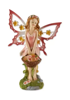 Flash Sale 🔥 Zingz & Thingz Pink Fairy Solar Garden Statue 7.75x4.37x10.75” ⌛