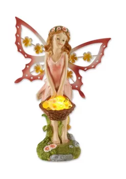 Flash Sale 🔥 Zingz & Thingz Pink Fairy Solar Garden Statue 7.75x4.37x10.75” ⌛ -Cheap Joyland Shop Belk 1177