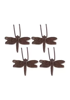 Budget 🤩 Zingz & Thingz Dragonfly Cast Iron Pot Hanger (Set of 4) 💯