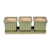 Cheap 😀 Zingz & Thingz Green Square Ceramic Small Planter (Set of 3) 🎉