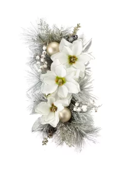 Promo 🌟 Joyland White Poinsettia Flocked Centerpiece ✔️ -Cheap Joyland Shop Belk 130