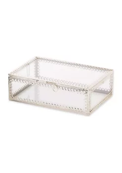 Best Pirce 🌟 Zingz & Thingz SILVER TRIM GLASS BOX 👍 -Cheap Joyland Shop Belk 1363