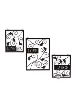 Outlet ❤️ Zingz & Thingz Live Love Laugh Candleholder Wall Décor 11x3x15" 😍