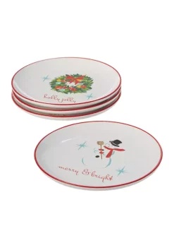 Best Pirce ❤️ Joyland Vintage 🎅 Christmas Dessert Plates - Set of 4 ✨