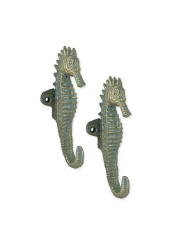 Outlet 😀 Zingz & Thingz Aquamarine Seahorse Hook (Set of 2) 👍 -Cheap Joyland Shop Belk 1509