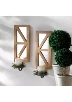 Brand new 🔔 Zingz & Thingz Mirrored Wood Candle Sconce Set 14.5" Tall 😀 -Cheap Joyland Shop Belk 1626