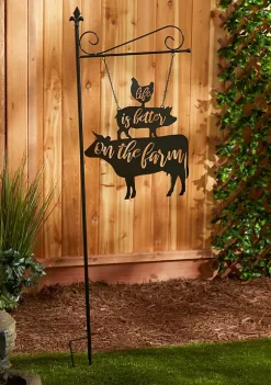 Best Pirce 🎉 Zingz & Thingz Life Is Better On The Farm Garden Stake ⌛ -Cheap Joyland Shop Belk 1635