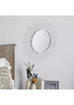 Best deal ✨ Zingz & Thingz Geometric White Wall Mirror 24X24X1" 🔥 -Cheap Joyland Shop Belk 1816
