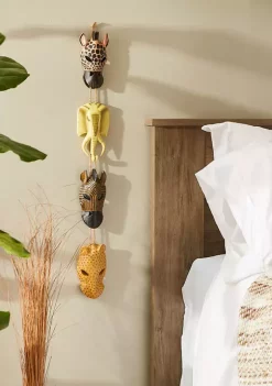 Discount ✨ Zingz & Thingz Animal Masks Wall Plaque 1.5x3.62x27.25" ⌛ -Cheap Joyland Shop Belk 1839