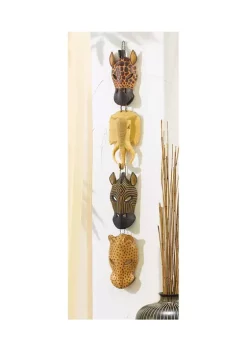 Discount ✨ Zingz & Thingz Animal Masks Wall Plaque 1.5x3.62x27.25" ⌛ -Cheap Joyland Shop Belk 1840