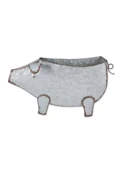 Outlet ✔️ Zingz & Thingz Pig Galvanized Wall Planter 🤩