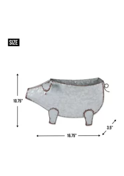 Outlet ✔️ Zingz & Thingz Pig Galvanized Wall Planter 🤩 -Cheap Joyland Shop Belk 1894