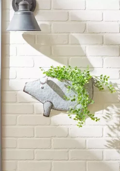 Outlet ✔️ Zingz & Thingz Pig Galvanized Wall Planter 🤩 -Cheap Joyland Shop Belk 1895
