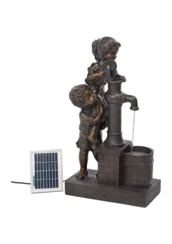 Best deal 👍 Zingz & Thingz Teamwork Solar Fountain 15.75x8.75x28.75" ❤️