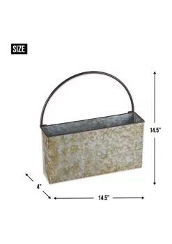 Flash Sale 👏 Zingz & Thingz Rectangle Galvanized Wall Planter ✨ -Cheap Joyland Shop Belk 1982