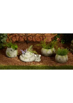 New 💯 Zingz & Thingz Faux Stone and Fern Small Oval Planter 🧨 -Cheap Joyland Shop Belk 2006