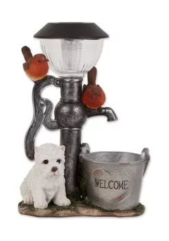 Top 10 🔔 Zingz & Thingz 🦮 Dog and Fire Helmet Solar Statue 6x7.25x8.75" 💯 -Cheap Joyland Shop Belk 304