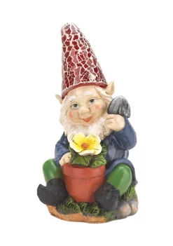 Flash Sale 🔔 Zingz & Thingz Gnome With Flower Pot Solar Statue 😉 -Cheap Joyland Shop Belk 326