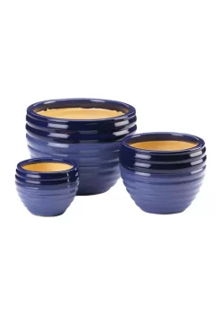 Best Sale ⭐ Zingz & Thingz Cobalt Planter (set of 3) 12" 👏 -Cheap Joyland Shop Belk 382