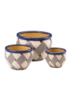 Best Sale ⭐ Zingz & Thingz Cobalt Planter (set of 3) 12" 👏 -Cheap Joyland Shop Belk 387