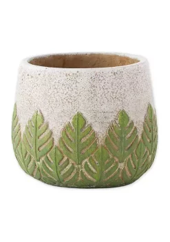 Deals 🎉 Zingz & Thingz Greek Leaf Cement Flower Pot (Set of 2) ✨ -Cheap Joyland Shop Belk 421