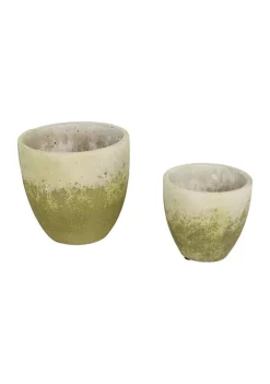 Deals 🎉 Zingz & Thingz Greek Leaf Cement Flower Pot (Set of 2) ✨ -Cheap Joyland Shop Belk 424