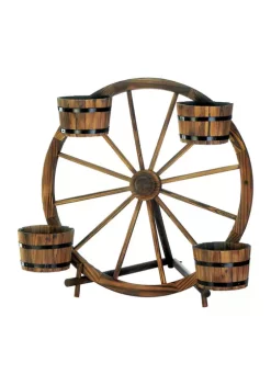 Budget 🔥 Zingz & Thingz Wagon Wheel Barrel Planter Display 😍