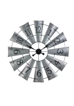 Best Sale ❤️ Zingz & Thingz Galvanized Windmill Wall Clock 🔥