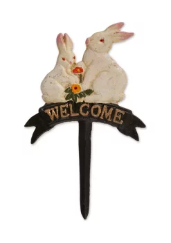 Best Pirce 👏 Zingz & Thingz Welcome Bunnies Cast Iron Sign 🧨 -Cheap Joyland Shop Belk 587