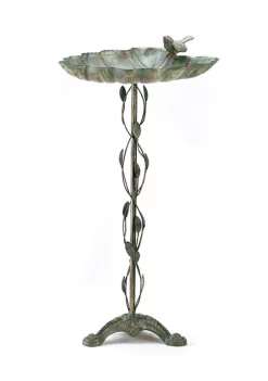 Buy 🛒 Zingz & Thingz Verdigris Leaf Birdbath 14.75x12.25x27.5" 😉 -Cheap Joyland Shop Belk 611