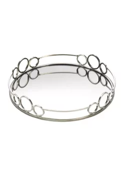 Best deal 💯 Zingz & Thingz SILVER CIRCLE MIRROR TRAY 🧨 -Cheap Joyland Shop Belk 943